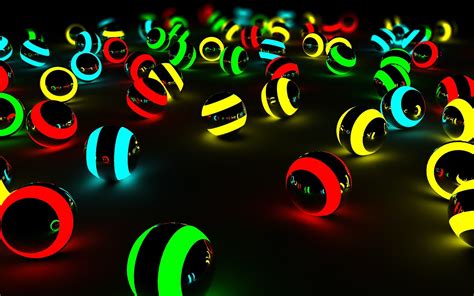 3D Balls Glow Colors Dark HD Wallpapers | Epic Desktop Backgrounds