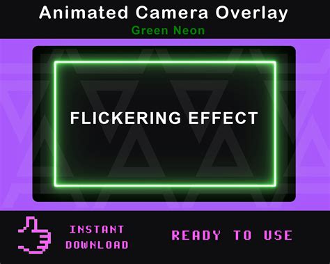 Twitch Animated Camera Overlay Green Neon Webcam Border With Flickering ...