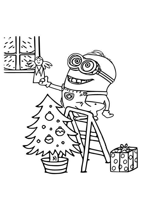 Christmas Minion Coloring Pages