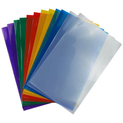 JAM Plastic Sleeves, Legal Size, 9 x 14 1/2, Assorted Color Project Pockets, 12 Page Protectors ...