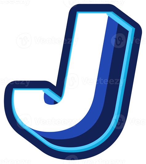 Bold 3d Blue Uppercase Letter J 22351901 PNG