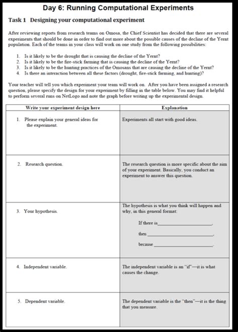 Experimental Design Worksheet Scientific Method — db-excel.com