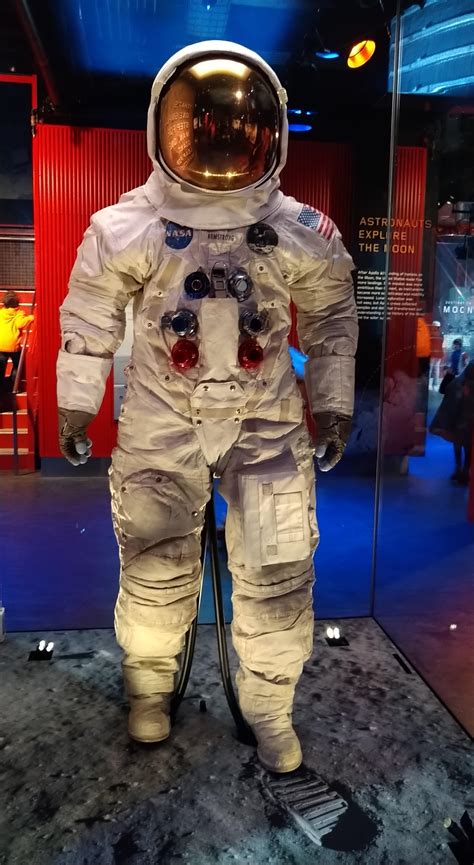 Neil Armstrong's space suit he wore on the Moon. National Air and Space Museum, Washington DC ...