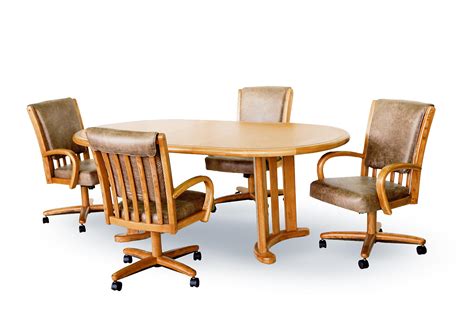 Chromcraft Custom Dining 5 Piece Dining Set with Chairs on Casters | Westrich Furniture ...