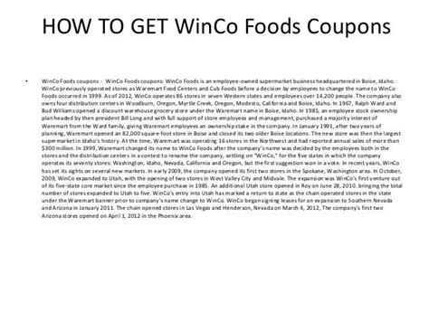 WinCo Foods Coupons - Printable WinCo Foods Coupons