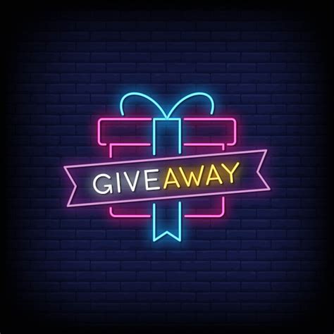 Premium Vector | Giveaway neon signs style text