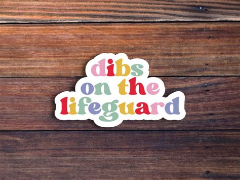 Dibs on the Lifeguard Sticker, Lifeguard Girlfriend Sticker, Lifeguard Sticker, Lifeguard Gift ...