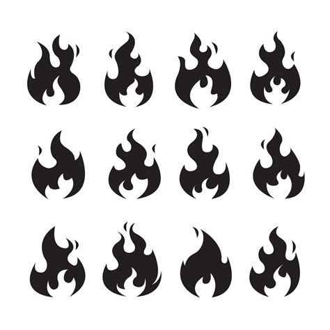 Fire silhouettes set vector illustrationPrint 15882402 Vector Art at ...