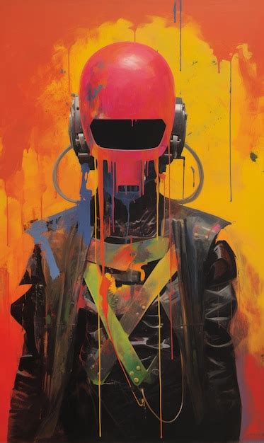 Premium AI Image | A painting of a knight in a red helmet