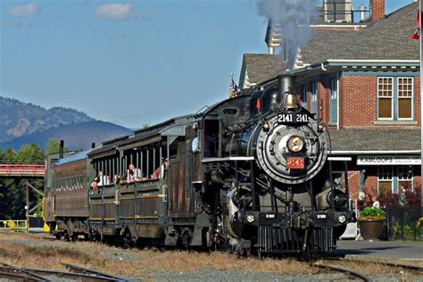 The Spirit of Kamloops and the rest of the Kamloops Heritage Railway siting in front of the ...