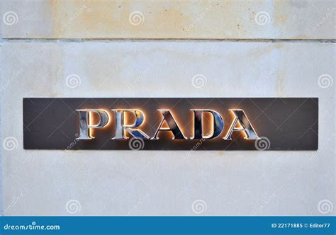 Prada Fashion Logo on the Wall Editorial Image - Image of building, female: 22171885