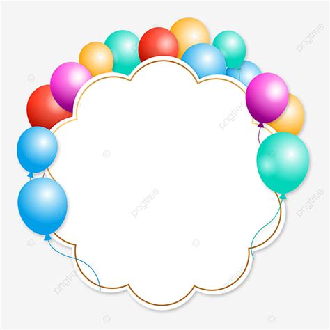 Birthday Balloon Clipart Vector, Creative Birthday Colorful Balloon Border, Creativity ...