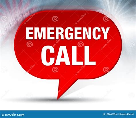 Emergency Call Red Bubble Background Stock Illustration - Illustration ...