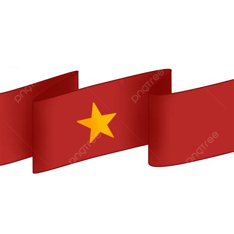 Red Vietnam Flag Ribbon And Yellow Star, Vietnam Flag, Ribbon Flag, Yellow Star PNG Transparent ...