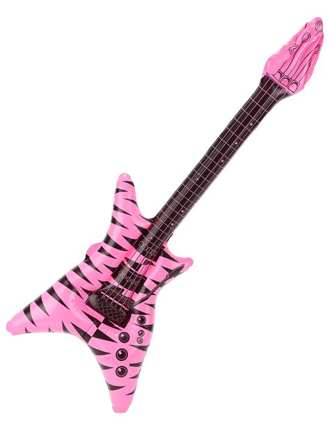 Guitare rock gonflable rose fluo adulte - Vegaooparty