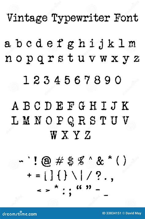 Vintage Typewriter Font Cartoon Vector | CartoonDealer.com #33834151