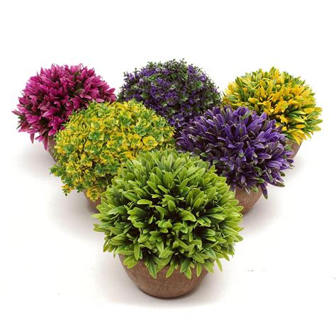 Artificial Topiary Tree Ball Plants Pot Garden Office Home Decor Outdoor Indoor | Dried ...