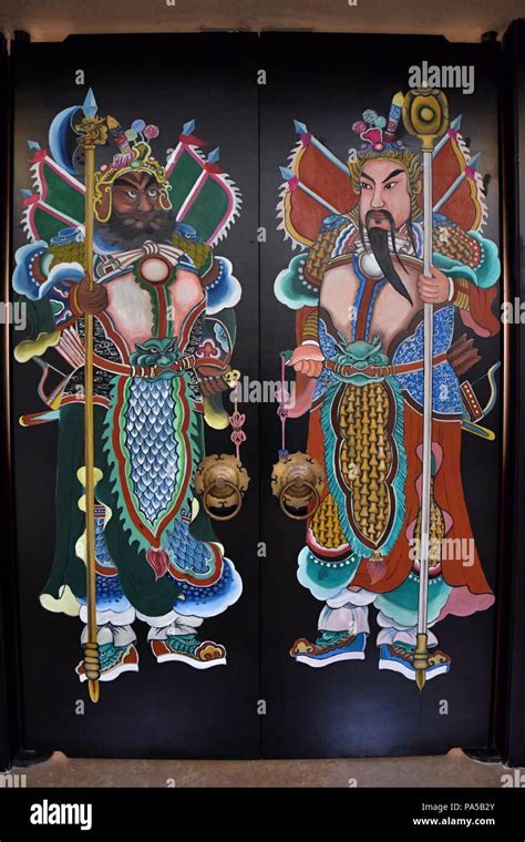 The painting of the door gods in Chinese folk religion, Canton, China ...