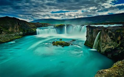 Download wallpapers Godafoss, waterfalls, Akureyri, icelandic landmarks, beautiful nature ...