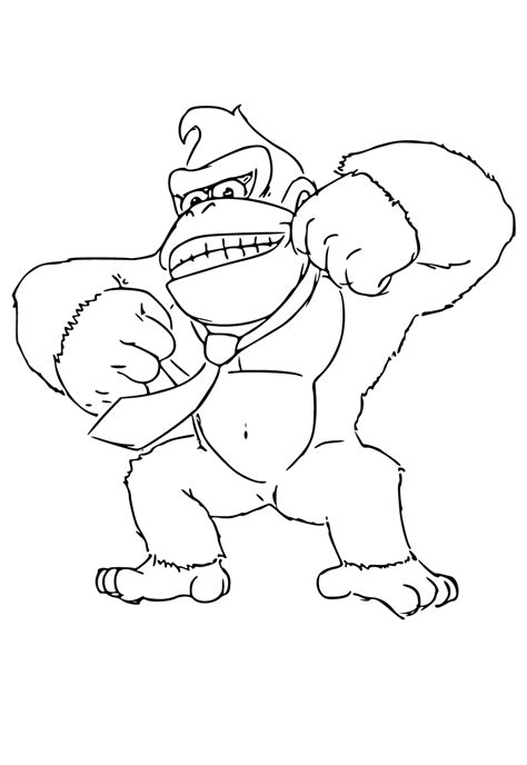 Free Printable Donkey Kong Tie Coloring Page for Adults and Kids ...