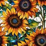 Flowers Sunflowers Mosaic Art Free Stock Photo - Public Domain Pictures