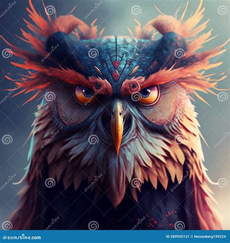 A crazy owl digital art stock illustration. Illustration of falcon ...