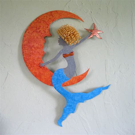 Buy a Handmade Metal Wall Art Sculpture Of Mermaid, Metal Wall Decor, Mermaid Hanging Wall Art ...