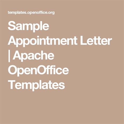 Sample Appointment Letter | Openoffice templates, Lettering, Announcement