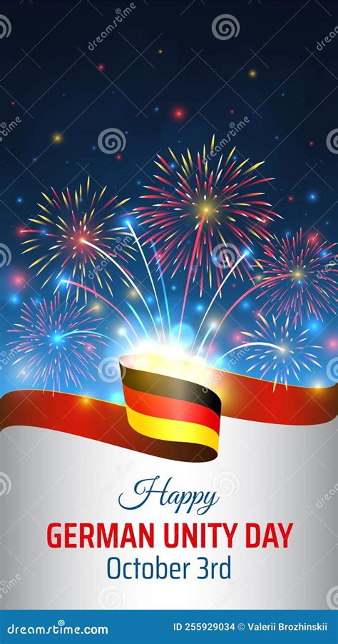 October 3, German Unity Day, Vector Template with German Flag and ...