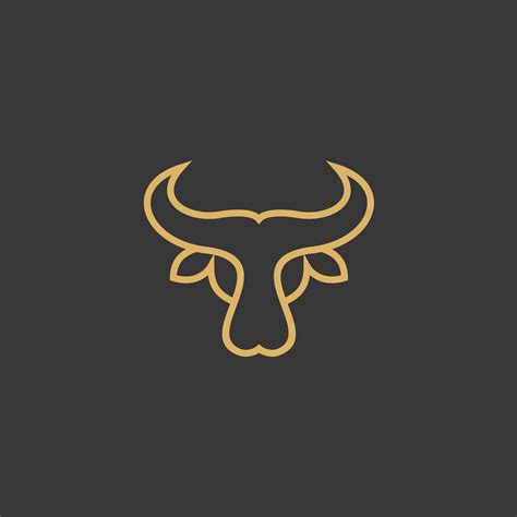 Bull cow head abstract line art logo design taurus vector symbol ...