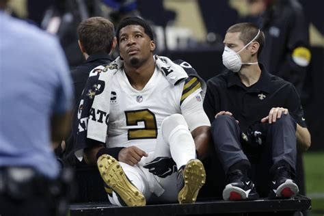 Saints QB Winston's season over because of major knee injury | AP News