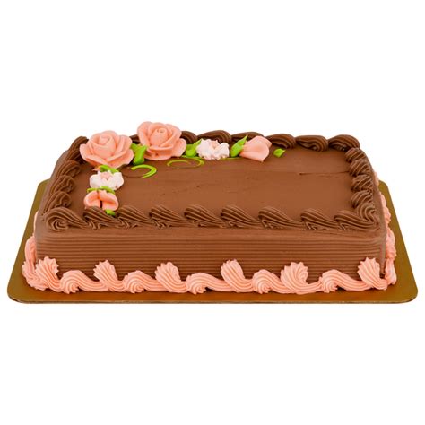 Save on Giant Bakery Cake Chocolate with Peach Trim 1/4 Sheet (Designs Vary) Order Online ...