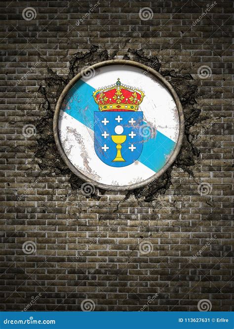 Old Galicia Flag in Brick Wall Stock Image - Image of rough, abstract: 113627631