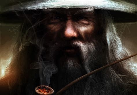 2560x1440 resolution | men's beige hat, fantasy art, Gandalf, pipes ...