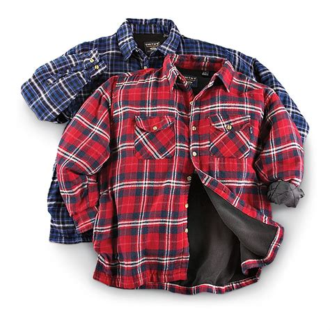 2 Smith's™ Fleece - lined Flannel Shirts - 181715, Insulated Jackets & Coats at Sportsman's Guide