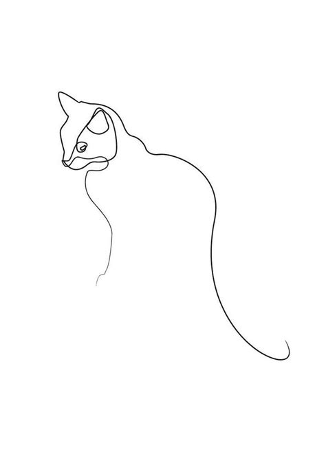 My very first oneline cat | Minimalist cat tattoo, Cat tattoo, Line art ...