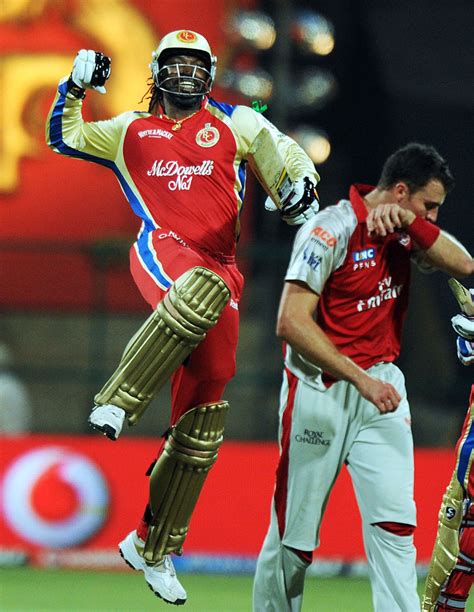 Chris Gayle celebrates his second ton of IPL 2011 | ESPNcricinfo.com