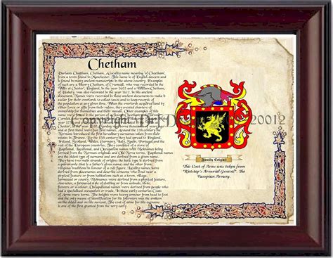 Amazon.com: Chetham Coat of Arms/ Family Crest on Fine Paper and Family ...