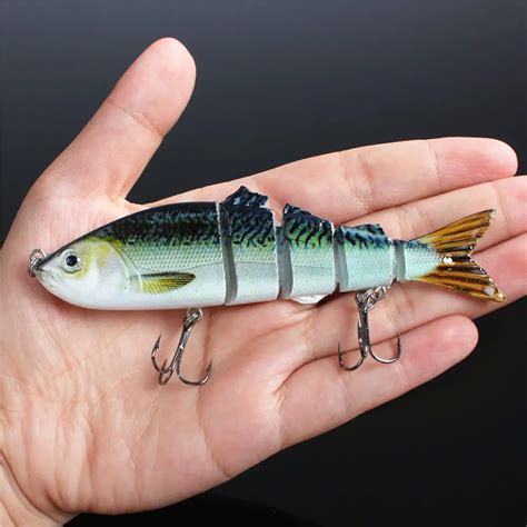 4 section Jointed bait Fishing Lure Swimbait Bass Shad Minnow Bionic 4.8" 0.6oz-in Fishing Lures ...