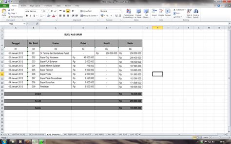 Format Buku Kas Umum Excel | Ruang Ilmu