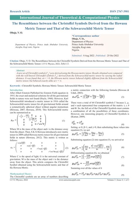 (PDF) The Resemblance between the Christoffel Symbols Derived from the ...