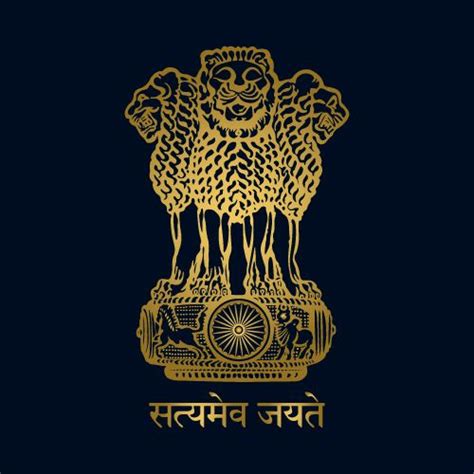 India Passport National Emblem of India Background Free Vector