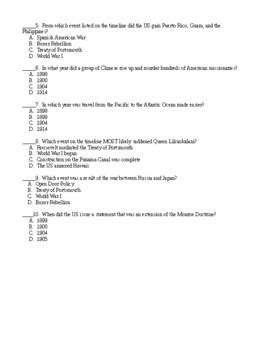 American Imperialism Timeline and Key by K and M Consulting LLC | TpT