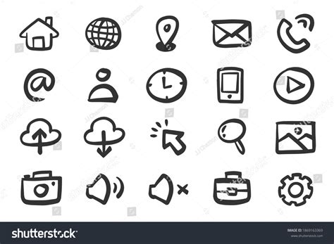 Website Web Icon Set Cartoon Hand Stock Vector (Royalty Free) 1869163369 | Shutterstock