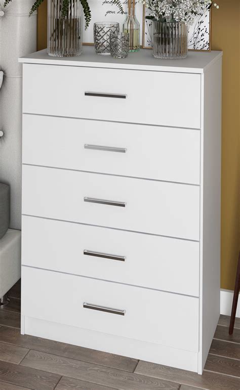 100% Solid Wood Metro 5-Drawer Chest by Palace Imports, White - Walmart.com - Walmart.com