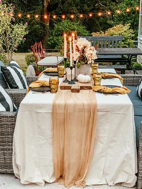 Easy Fall Outdoor Table with Drop Cloth – Hallstrom Home