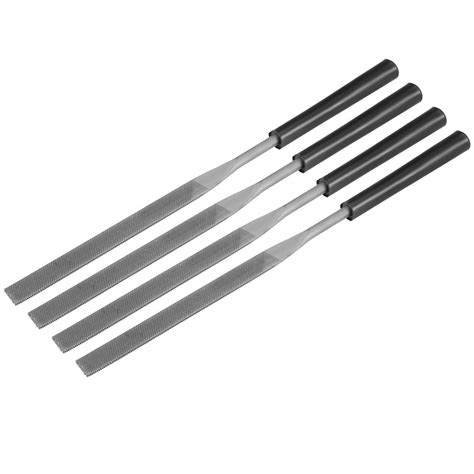 4Pcs Second Cut Steel Flat Needle File with Plastic Handle, 4mm x 160mm - Walmart.com - Walmart.com