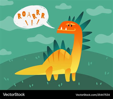 Dinosaur poster cute dino funny monsters kids Vector Image