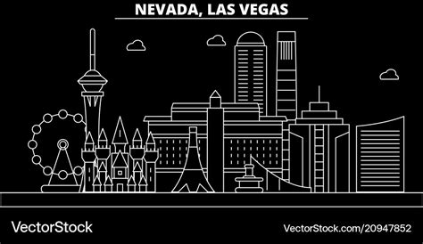 Las vegas silhouette skyline usa - las vegas Vector Image