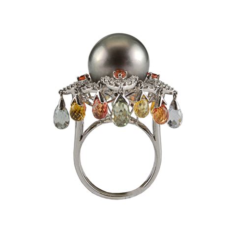 Estate Tahitian Pearl Ring in Silver | Lyst